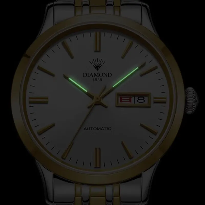 Diamond Automatic Mechanical Movement Watch Men's Watches Silver Dial-3
