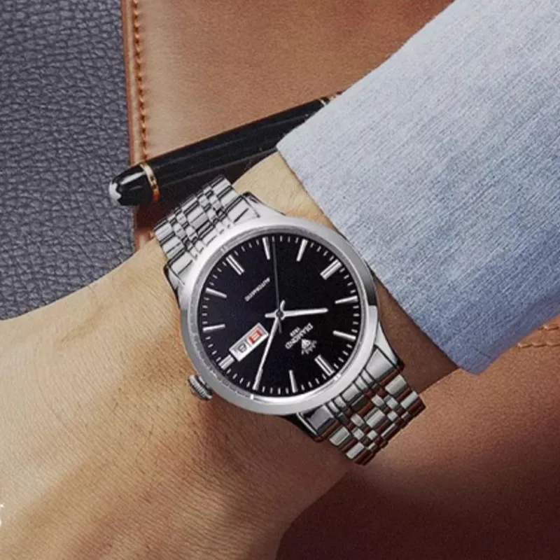 Diamond Automatic Mechanical Movement Watch Men's Watches Silver Dial-7