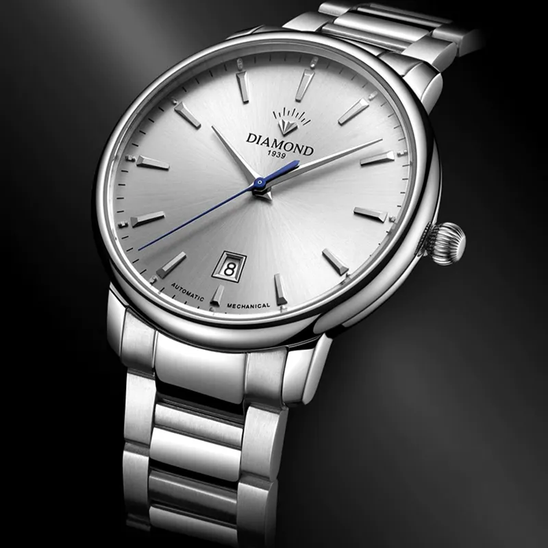 Diamond Automatic Mechanical Movement Watch Men's Watches Black Dial-13