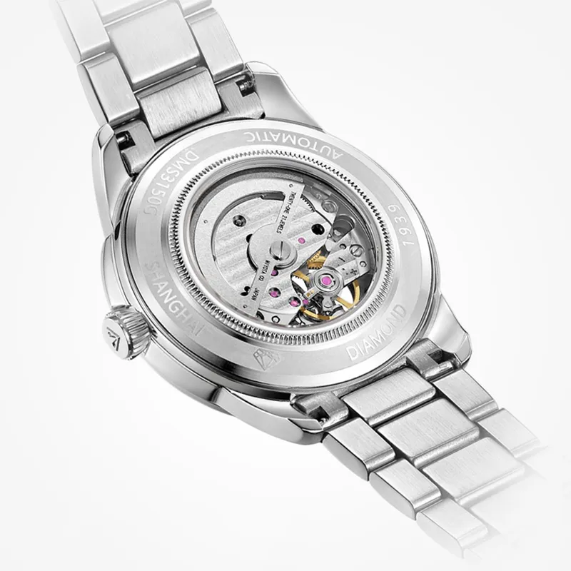 Diamond Automatic Mechanical Movement Watch Men's Watches White Dial-5