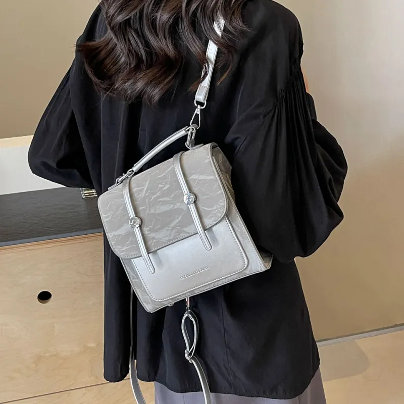 Cwatcun PU Backpack Regular Women's Silver/Black/Pink/Beige-2