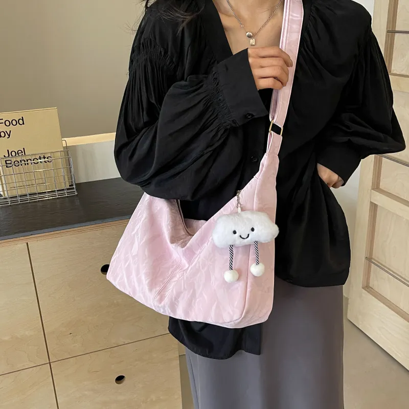 Cwatcun PU Bucket Bag, Shoulder Bag, Crossbody Bag Women's Black/Ecru/Silver/Pink-21