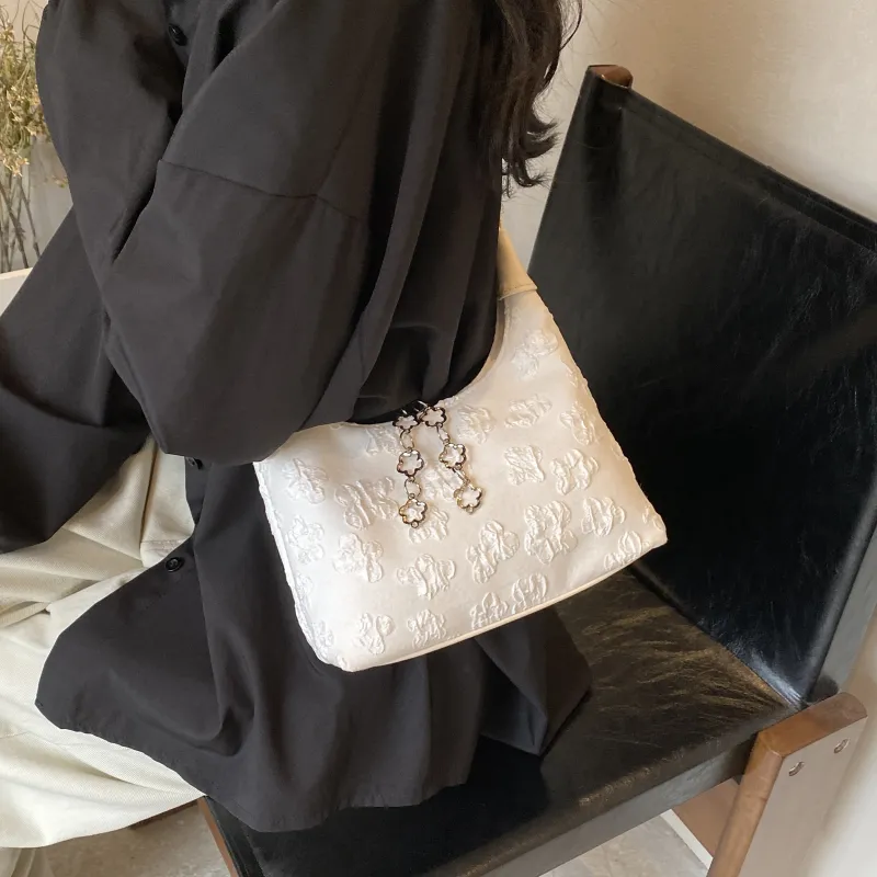 Cwatcun Oxford Crossbody One Shoulder Handbag Women's White/Pink/Black-4