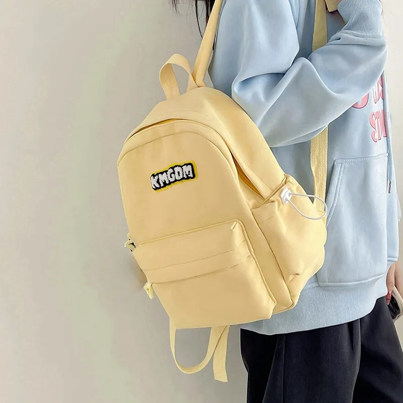 Cwatcun Nylon Backpack Regular Women's White/Pink/Black/Blue/Yellow-8