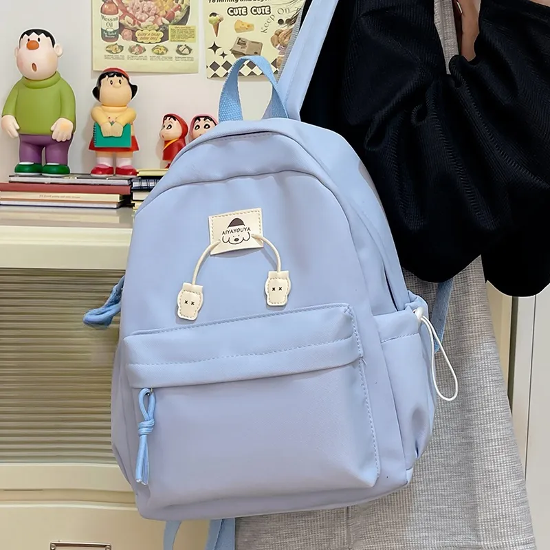 Cwatcun Polyester Backpack Unisex Ecru/Pink/Blue/Yellow/Black-8