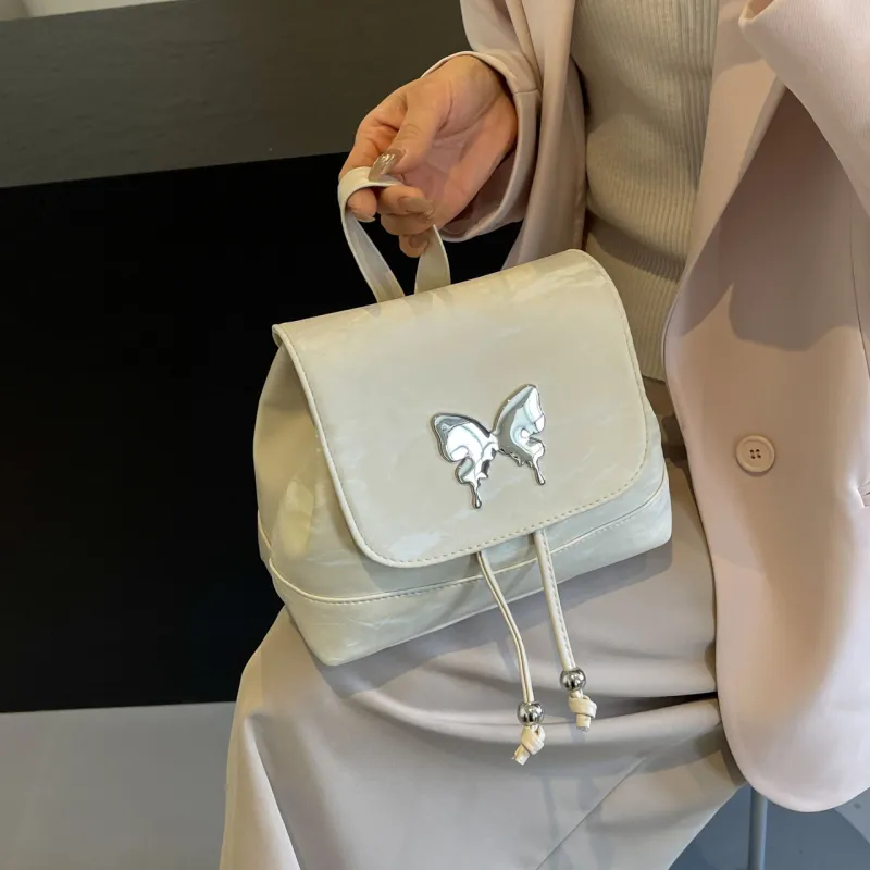 Cwatcun PU Handbag Backpack Regular Women's Ecru/Silver/Green/Blue/Pink/Black-1