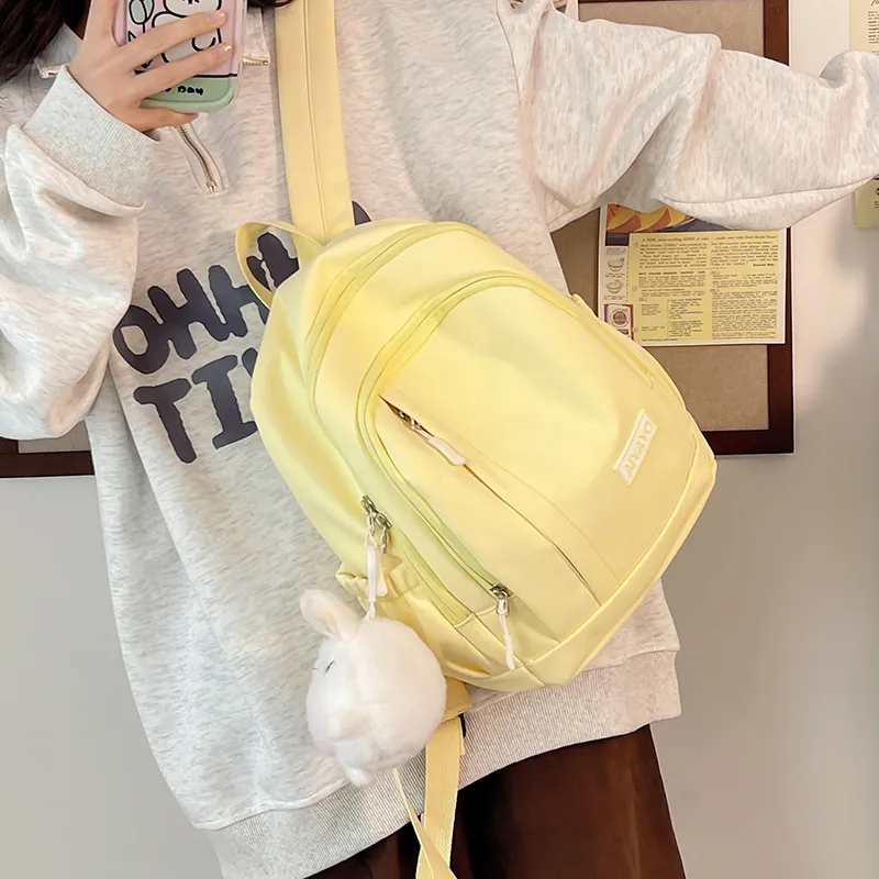 Cwatcun Nylon Backpack Women's Ecru/Black/Light Yellow/Light Blue/Light Green/Pink-2