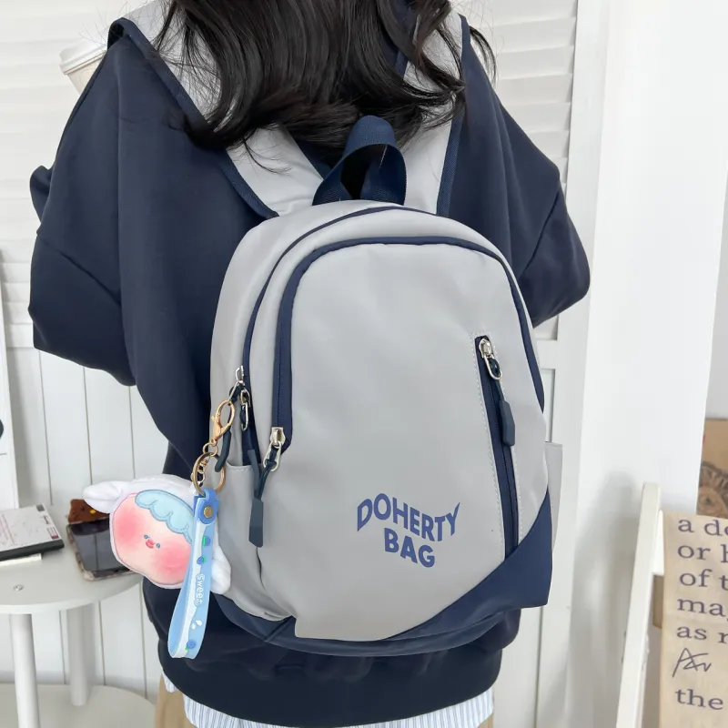 Cwatcun Canvas Backpack Regular Unisex Black/Pink/Red/White/Gray/Blue/Gray/White-22