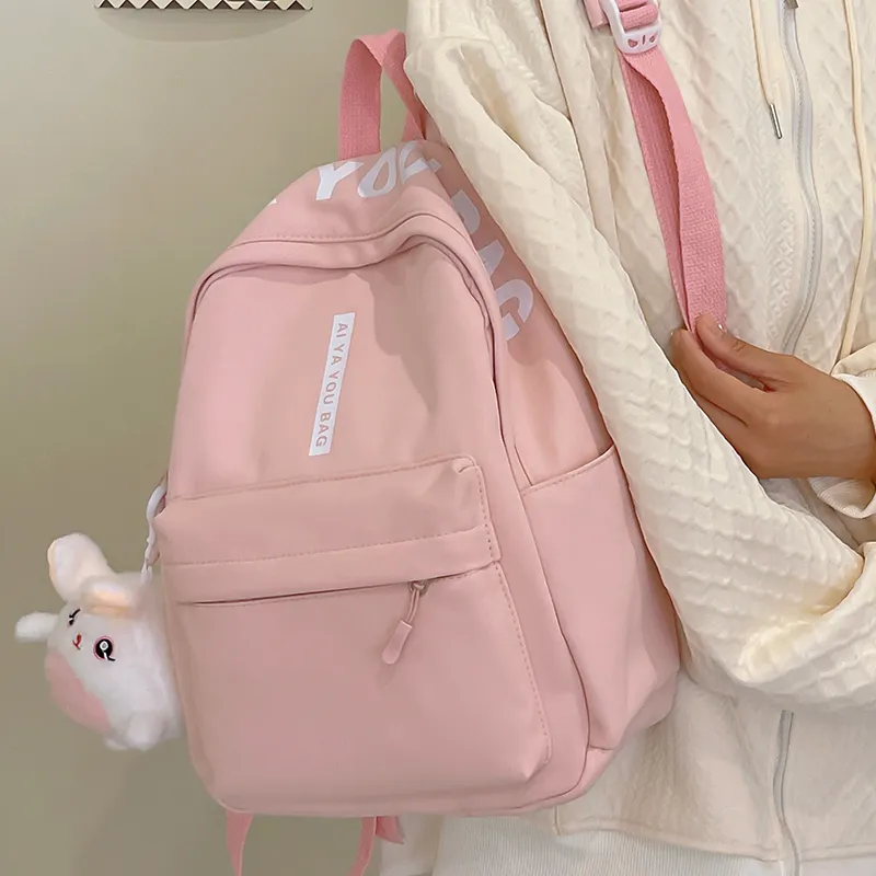 Cwatcun Nylon Backpack Regular Women's White/Pink/Black/Yellow/Purple-6
