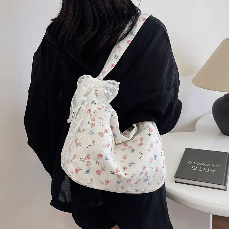 Cwatcun Canvas Bag Shoulder Bags Women's Ecru/Black/Gray-1