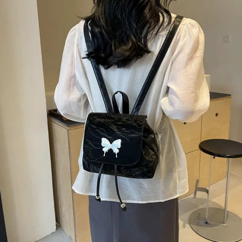 Cwatcun PU Handbag Backpack Regular Women's Ecru/Silver/Green/Blue/Pink/Black-43