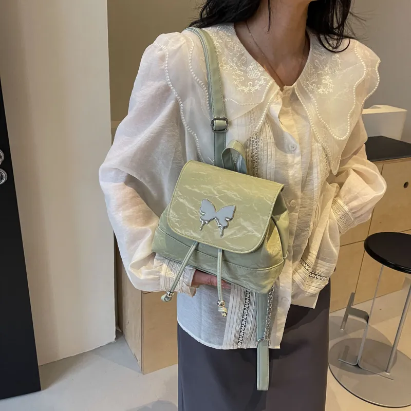 Cwatcun PU Handbag Backpack Regular Women's Ecru/Silver/Green/Blue/Pink/Black-18