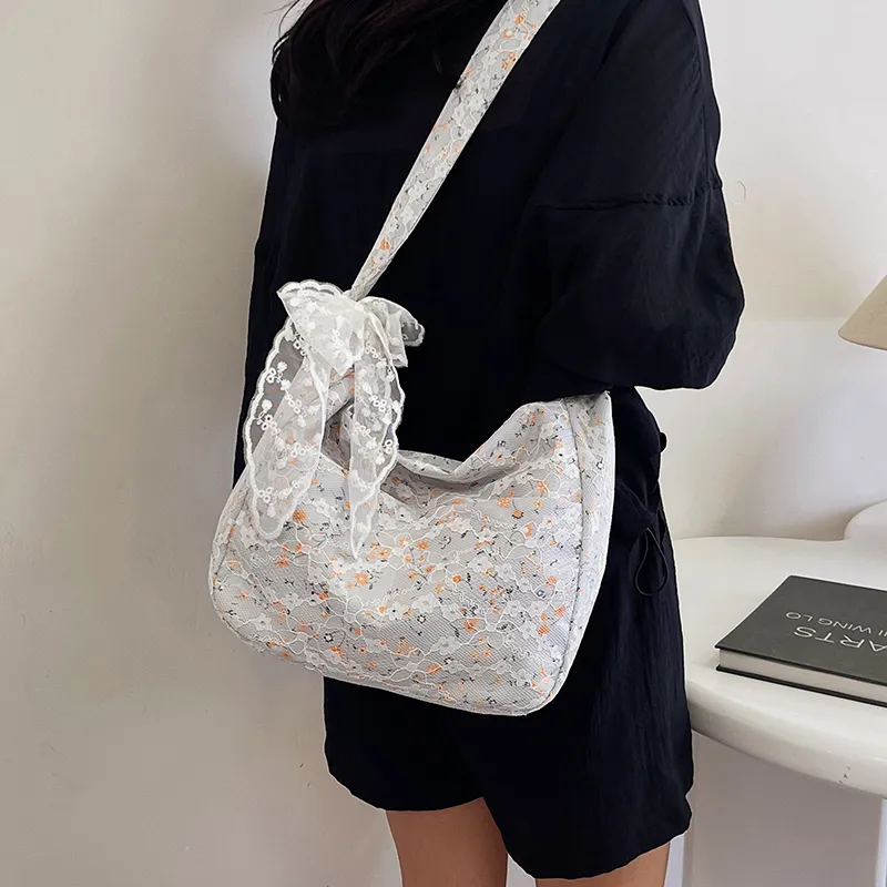 Cwatcun Canvas Bag Shoulder Bags Women's Ecru/Black/Gray-13