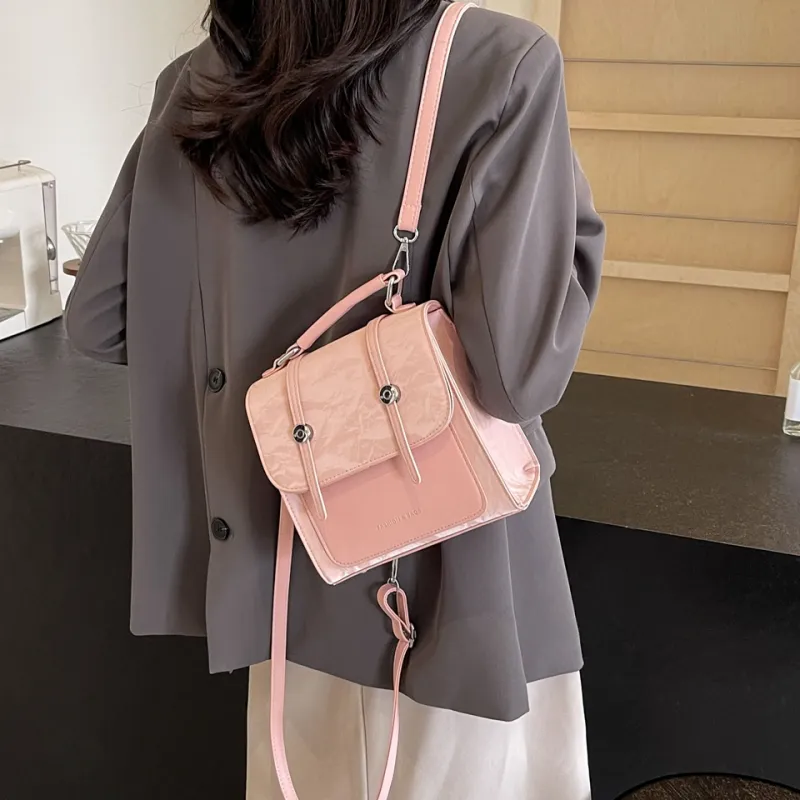 Cwatcun PU Backpack Regular Women's Silver/Black/Pink/Beige-20