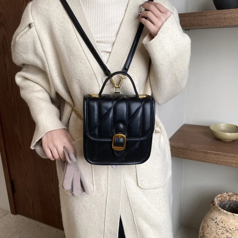 Cwatcun PU Double Shoulder, One Shoulder Handbag Regular Women's White/Black/Coffee-12