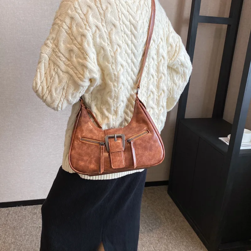 Rainbow Girl PU Shoulder Bag Women's Black/Coffee/Brown-13