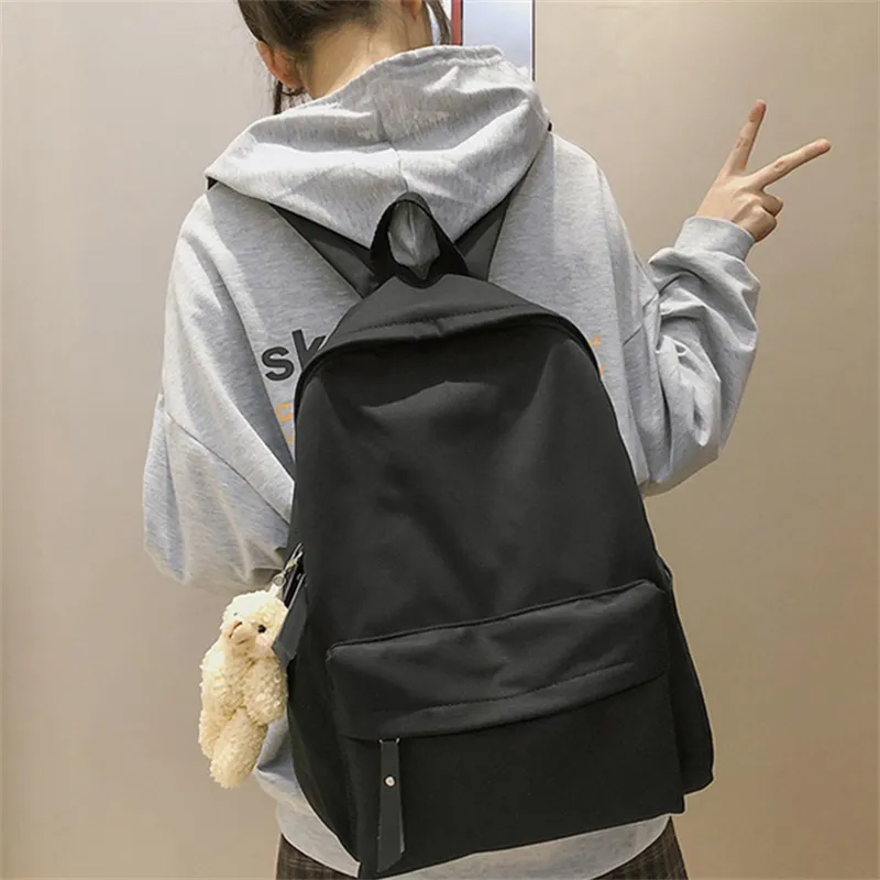 Cwatcun Polyester With Cotton Fabric Backpack Regular Unisex Red/Pink/Black/White/Blue-3