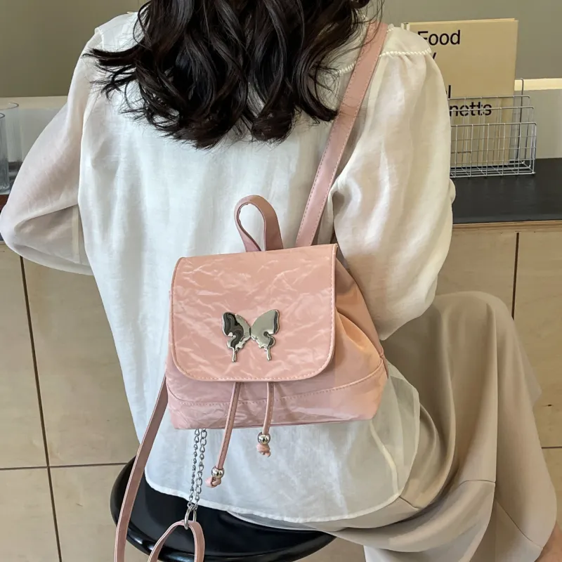 Cwatcun PU Handbag Backpack Regular Women's Ecru/Silver/Green/Blue/Pink/Black-38