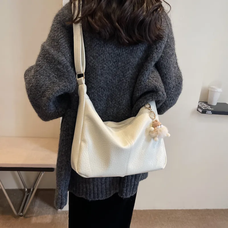Cwatcun PU Crossbody Bag Regular Women's Ecru/Black/Brown/Coffee-14