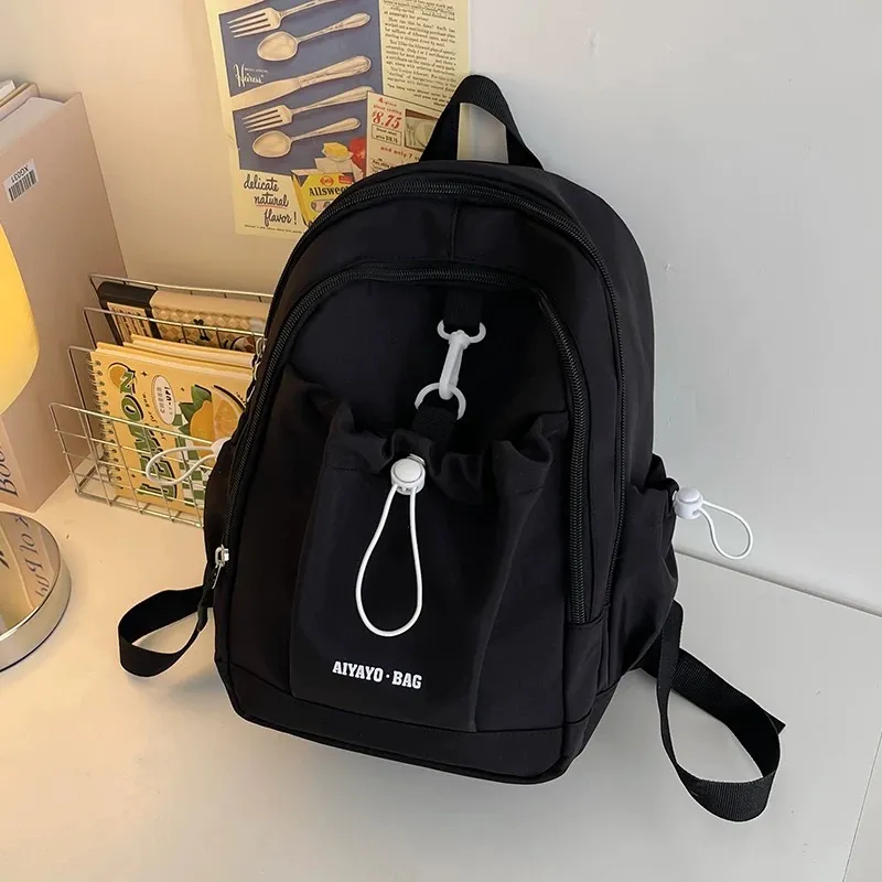 Cwatcun Nylon Backpack Unisex Pink/Blue/Black/Beige/Green-7