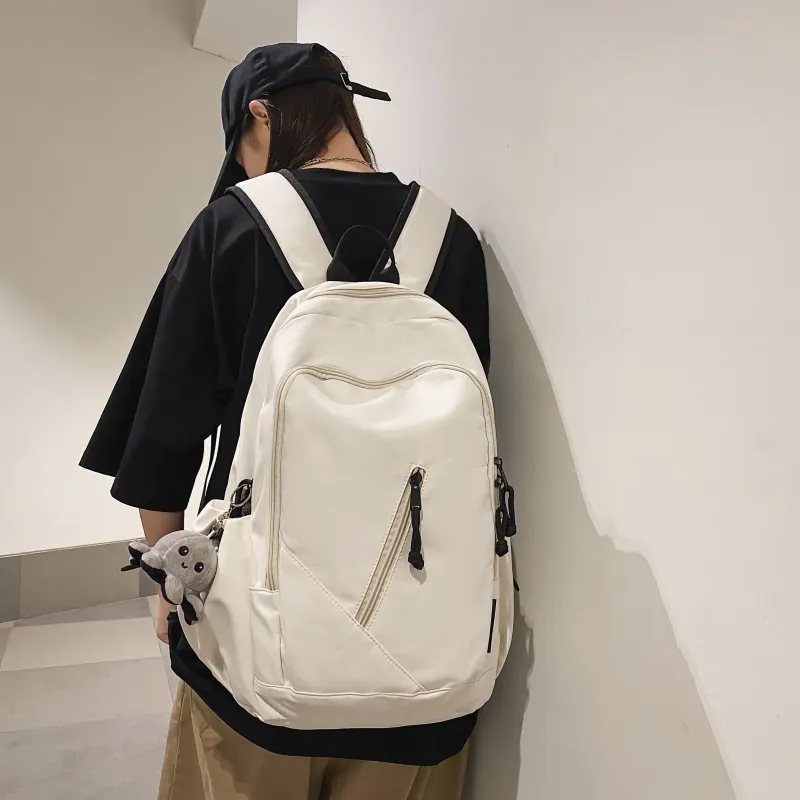 Cwatcun Nylon Backpack Regular Unisex Brown/White/Black/Gray-6