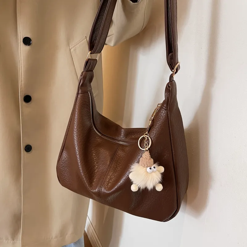 Cwatcun PU Crossbody Bag Regular Women's Ecru/Black/Brown/Coffee-24