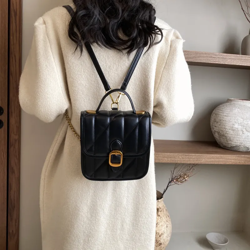Cwatcun PU Double Shoulder, One Shoulder Handbag Regular Women's White/Black/Coffee-14