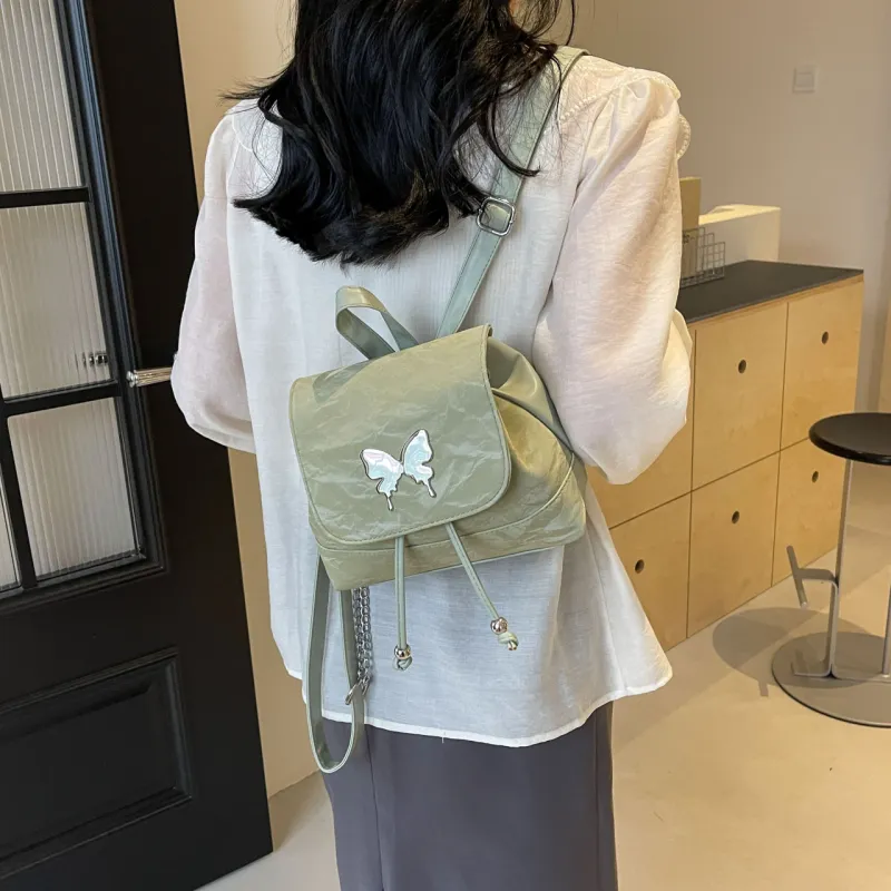 Cwatcun PU Handbag Backpack Regular Women's Ecru/Silver/Green/Blue/Pink/Black-21