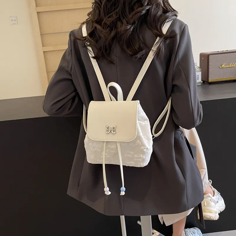 Cwatcun PU Backpack Regular Women's Ecru/Blue/Pink/Black-5