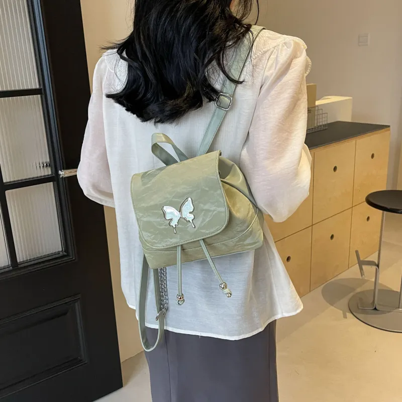 Cwatcun PU Handbag Backpack Regular Women's Ecru/Silver/Green/Blue/Pink/Black-22