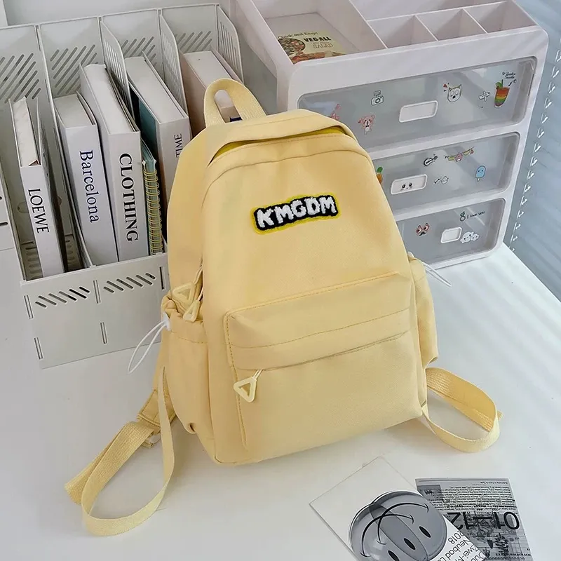 Cwatcun Nylon Backpack Regular Women's White/Pink/Black/Blue/Yellow-9