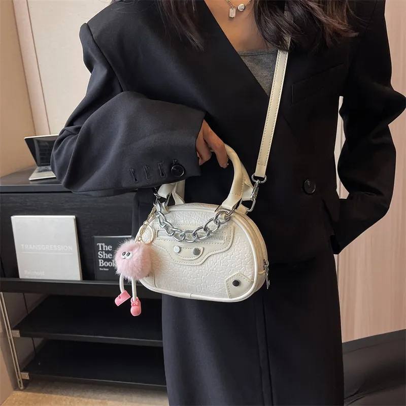 Rainbow Girl PU One Shoulder Handbag Regular Women's White/Black/Pink/Beige/Yellow-1
