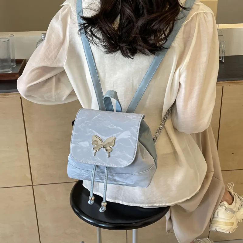 Cwatcun PU Handbag Backpack Regular Women's Ecru/Silver/Green/Blue/Pink/Black-29