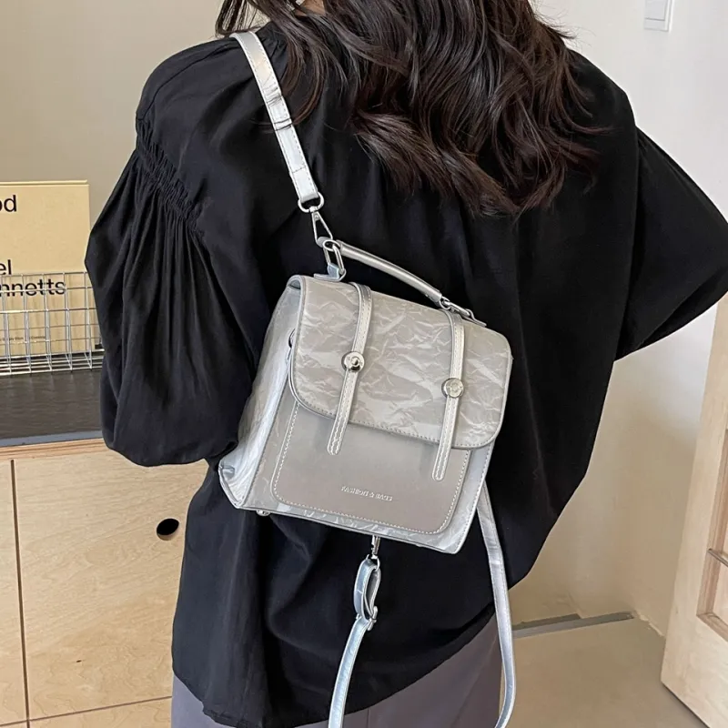Cwatcun PU Backpack Regular Women's Silver/Black/Pink/Beige-4