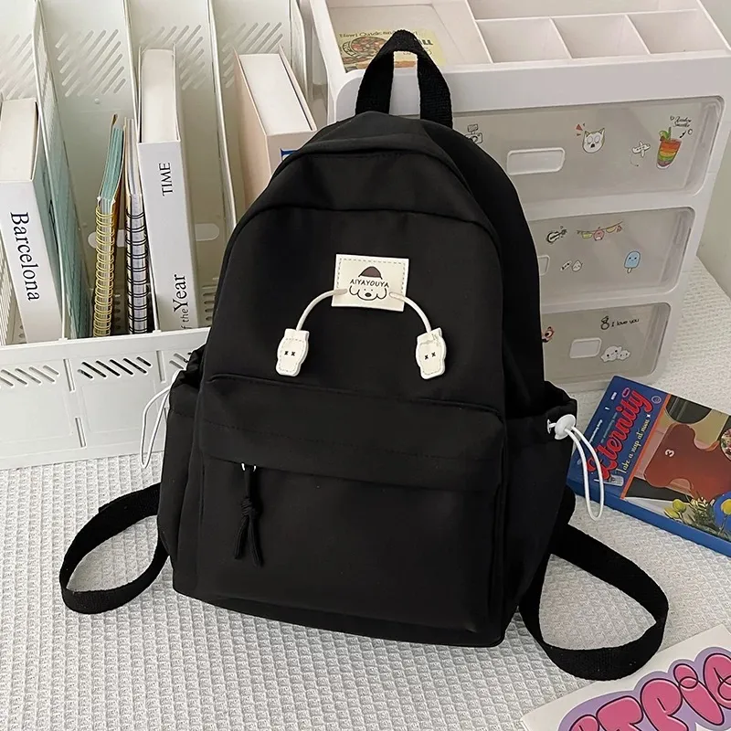 Cwatcun Polyester Backpack Unisex Ecru/Pink/Blue/Yellow/Black-13