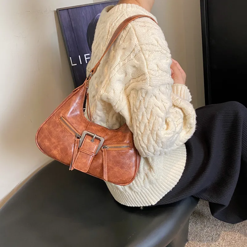 Rainbow Girl PU Shoulder Bag Women's Black/Coffee/Brown-9