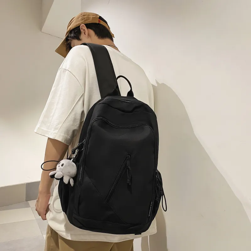 Cwatcun Nylon Backpack Regular Unisex Brown/White/Black/Gray-12