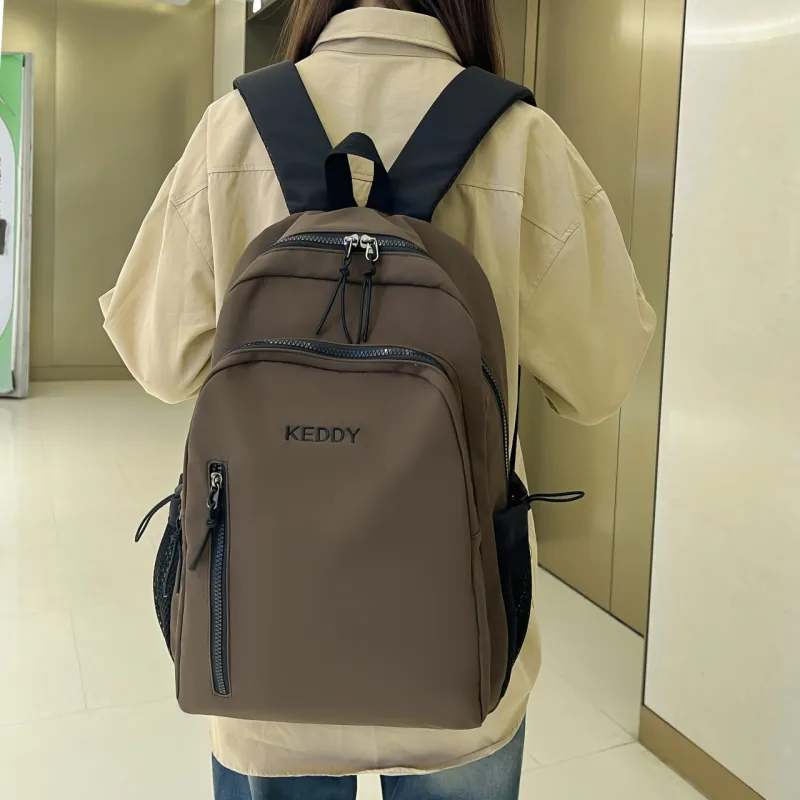 Cwatcun Nylon Backpack Unisex Ecru/Brown/Black/Coffee-13