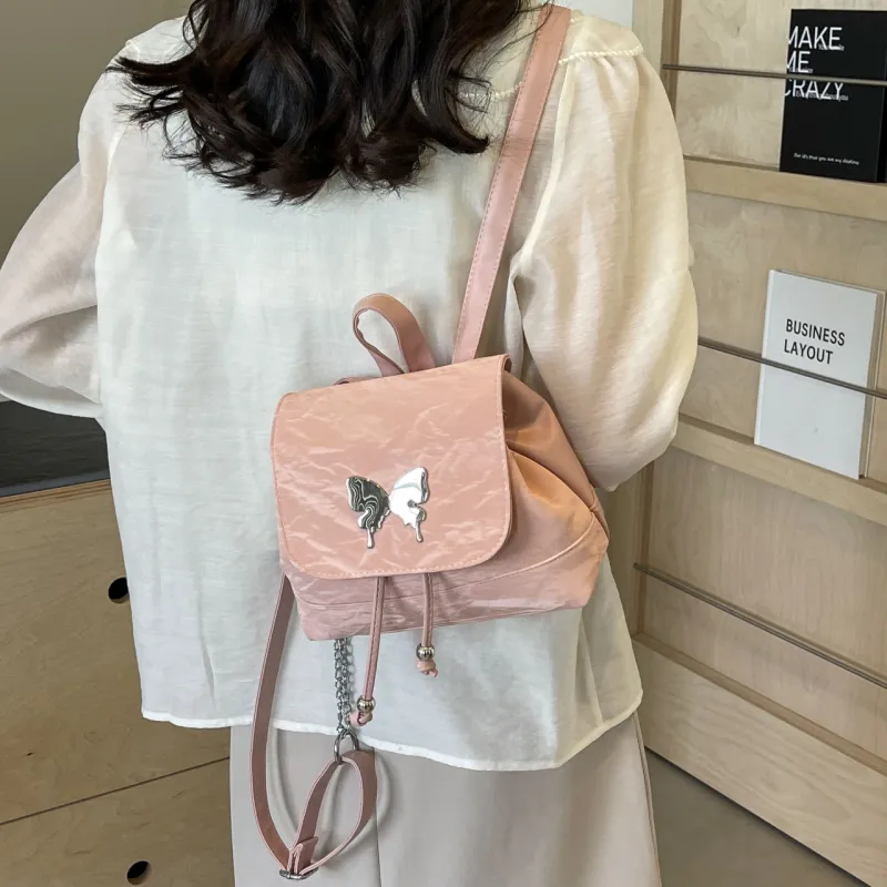 Cwatcun PU Handbag Backpack Regular Women's Ecru/Silver/Green/Blue/Pink/Black-35
