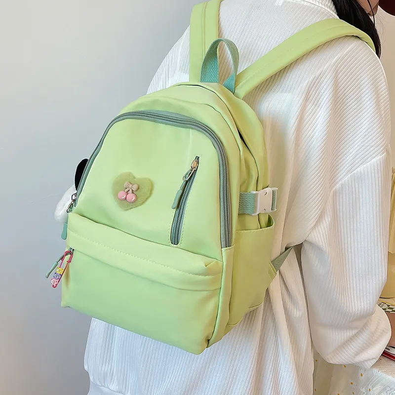 Cwatcun Nylon Backpack Women's Ecru/Black/Pink/Light Yellow/Light Green-26