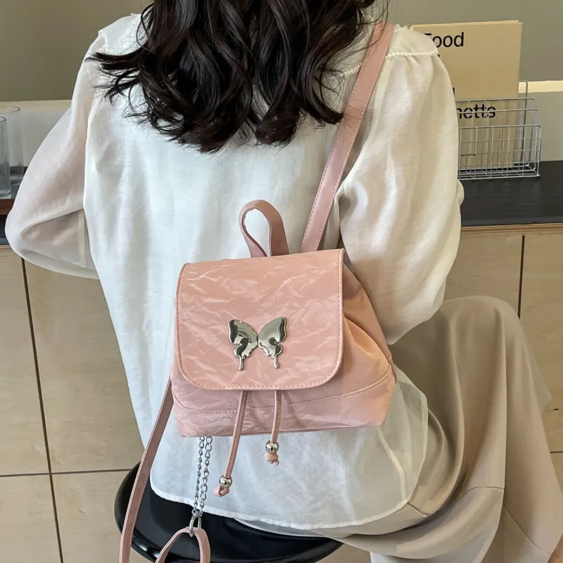 Cwatcun PU Handbag Backpack Regular Women's Ecru/Silver/Green/Blue/Pink/Black-37