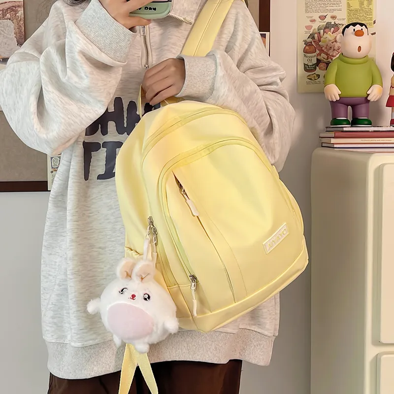 Cwatcun Nylon Backpack Women's Ecru/Black/Light Yellow/Light Blue/Light Green/Pink-3