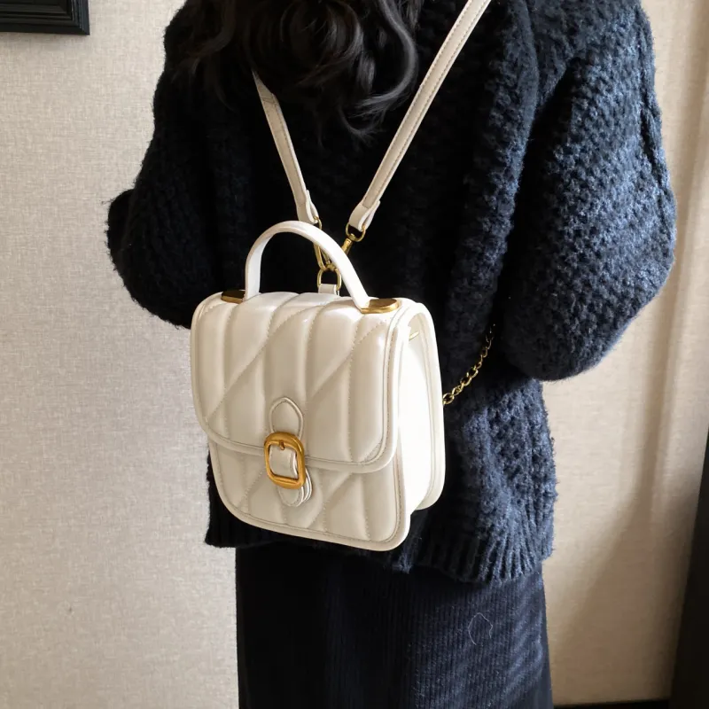 Cwatcun PU Double Shoulder, One Shoulder Handbag Regular Women's White/Black/Coffee-2