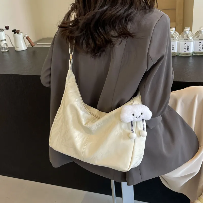 Cwatcun PU Bucket Bag, Shoulder Bag, Crossbody Bag Women's Black/Ecru/Silver/Pink-10