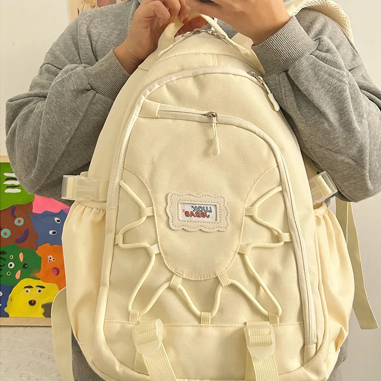 Rainbow Girl Nylon Backpack Regular Women's Red With Charm/White With Charm/Pink With Charm/Blue With Charm-6