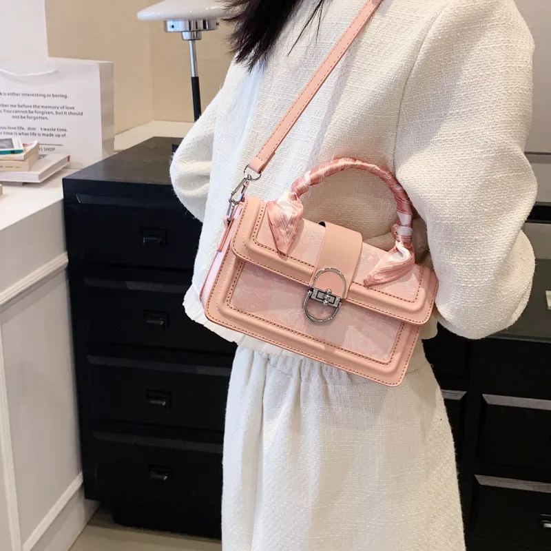 Cwatcun PU Portable Crossbody Women's Shoulder Bag Regular Women's Gray/Pink-9