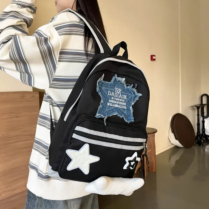 Cwatcun Oxford Backpack Unisex White/Brown/Black-7