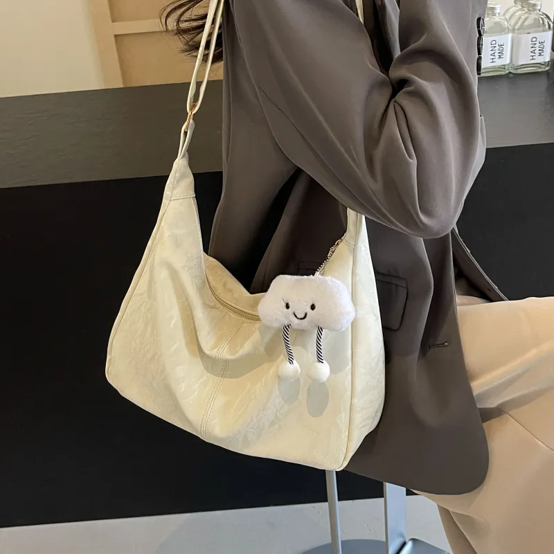 Cwatcun PU Bucket Bag, Shoulder Bag, Crossbody Bag Women's Black/Ecru/Silver/Pink-9