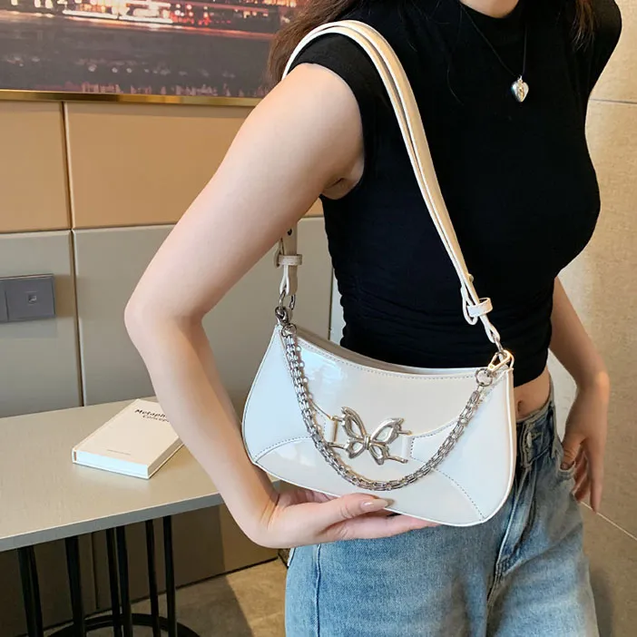 Cwatcun PU Crossbody Bag Regular Women's White/Silver/Black-1