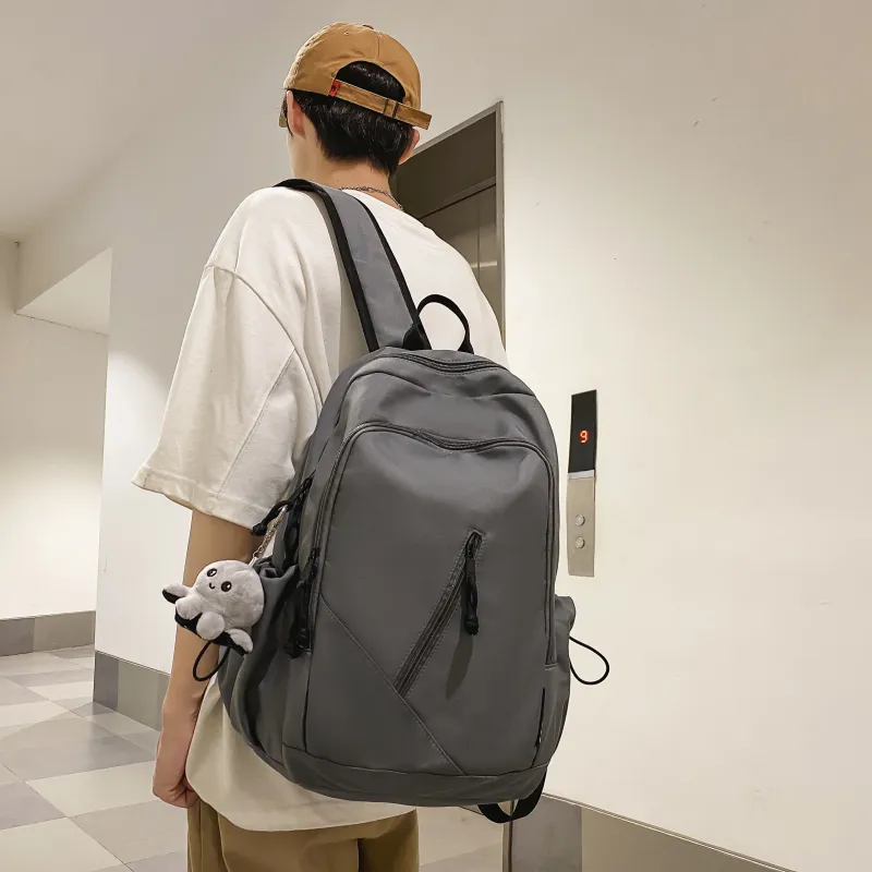 Cwatcun Nylon Backpack Regular Unisex Brown/White/Black/Gray-17